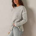 Two-Tone Soft Knit Pullover Sweater - Warm Camel