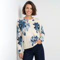 Textured Openwork Knit Pullover Sweater - Natural Ecru