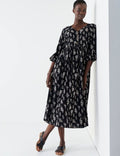 Flowy Summer Midi Sundress - Botanical Print