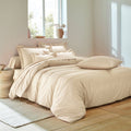 Pure Cotton Solid Duvet Cover & Pillowcase Set - Ochre